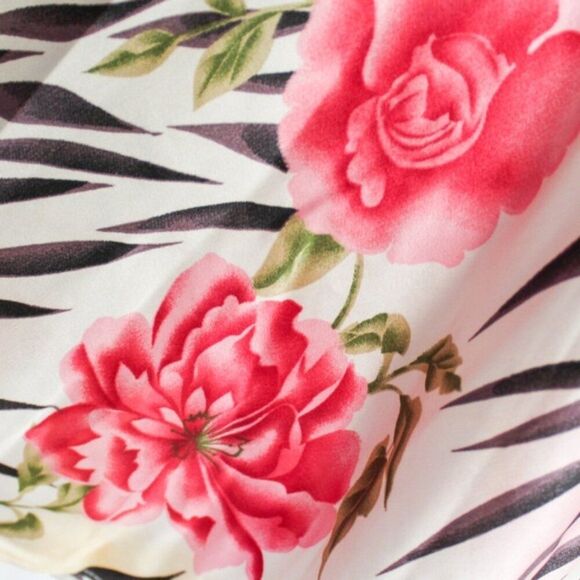 Vintage Popsi Lingerie V-neck Zebra and Rose Sleep Cami Dress X-Large - Picture 6 of 7